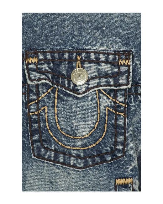 True Religion Blue Super T Cropped Denim Jacket for men