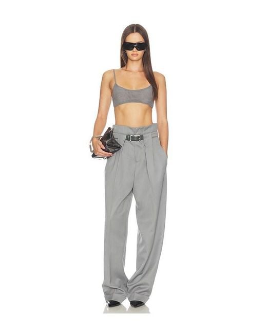 The Attico Gray Long Belted Pant