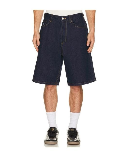 Obey Blue Bigwig Baggy Denim Shorts for men