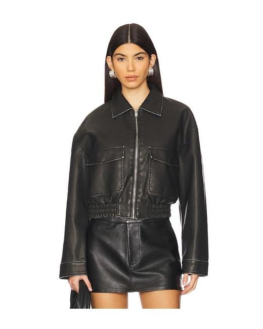 superdown Black Lolo Faux Leather Jacket