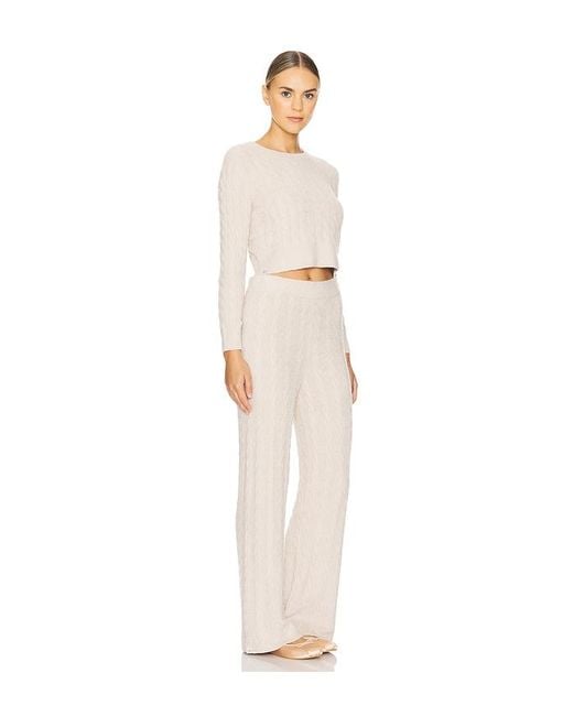 Barefoot Dreams Cozychic Lite Cable Pullover & Pant Set セーターセット White