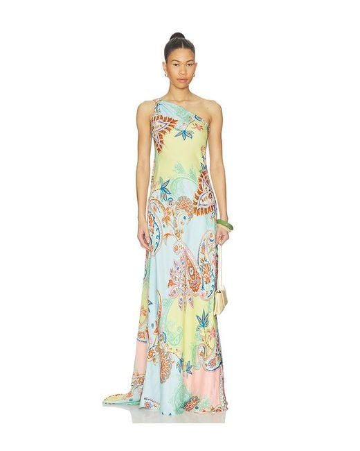 Hemant & Nandita White One Shoulder Sash Dress