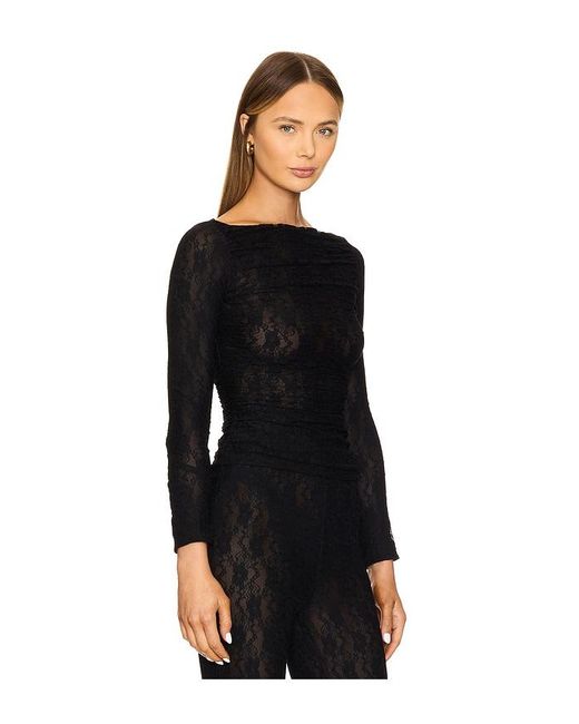 Lovers + Friends Black Gwen Lace Top