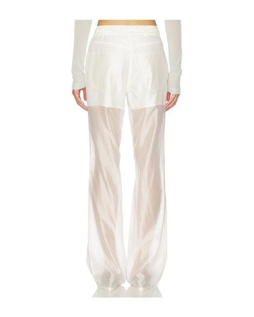 Helmut Lang White Sheer Bootcut Pant
