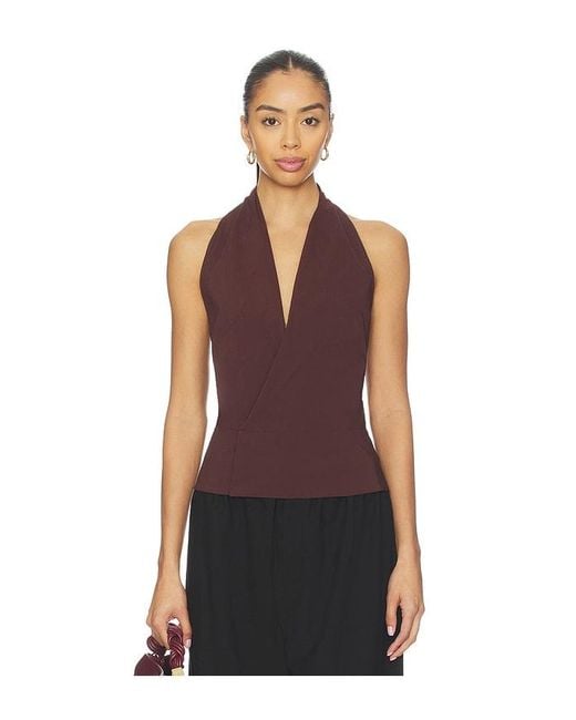 St. Agni Purple Halter Wrap Top