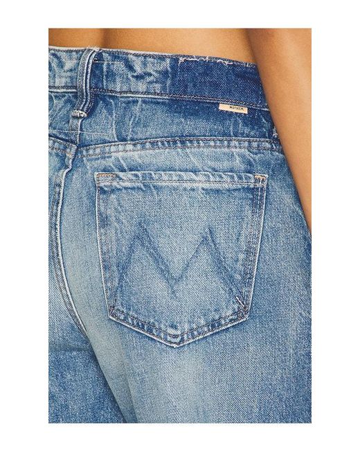 Mother Blue The Dodger Button Sneak Jeans