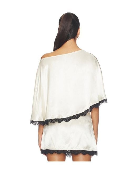 SNDY'S White Zaley Poncho Top