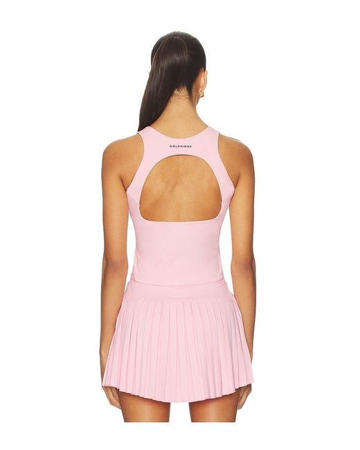 Gold Hinge Pink Open Back Sweetheart Tank Top