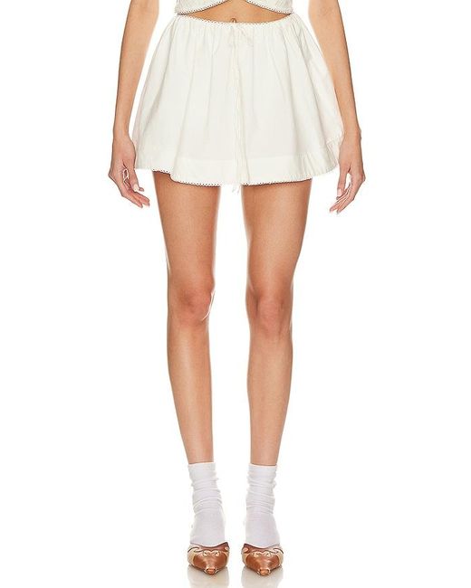 For Love & Lemons White Billie Mini Skirt