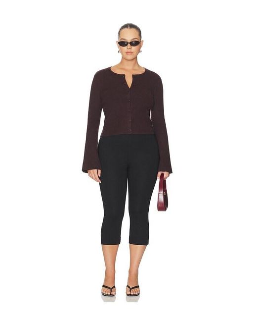 GOOD AMERICAN Black Bell Sleeve Knit Cardigan