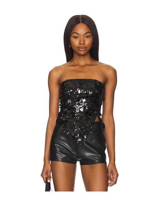 superdown Black Cordilla Strapless Top