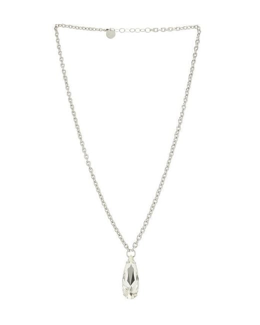Anton Heunis White Long Chain With Tear Pendant