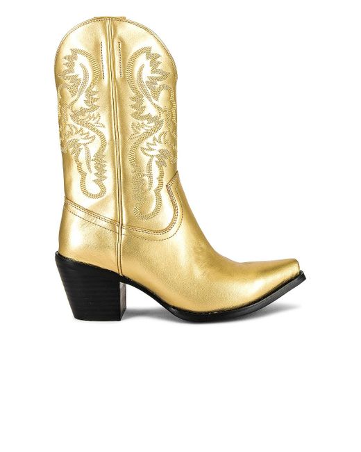 Jeffrey Campbell Leather Rancher Boot in Gold (Metallic) | Lyst