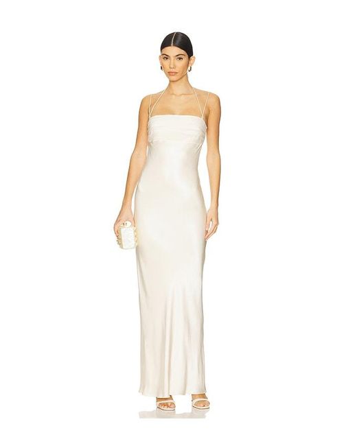 white christmas dresses LA LUNE LACE CROSS BACK MAXI DRESS | CREAM | DRESSES main image 0