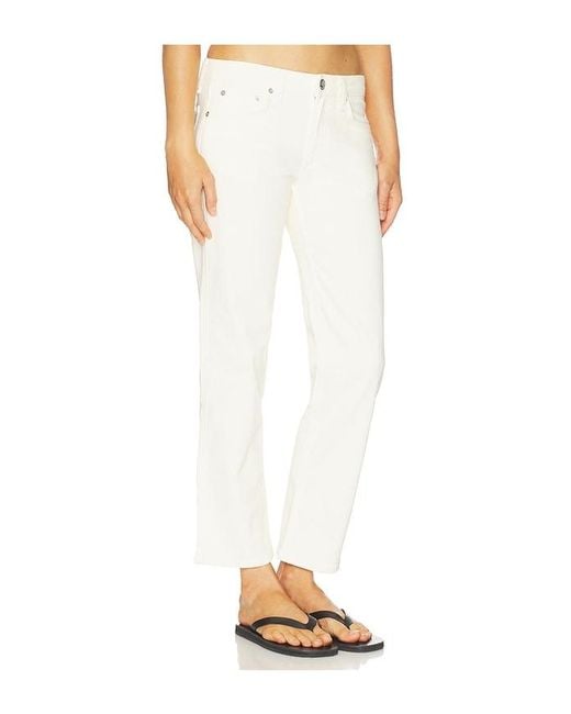 Rag & Bone White Harlow Low Rise Ankle Straight Jeans