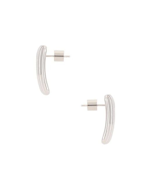 Pendientes Mara En Metálico Talla En CENDRE de color White