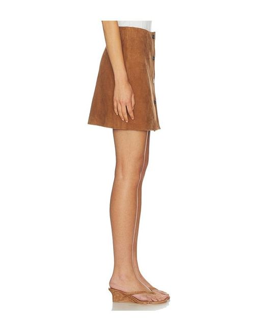 ALIGNE Brown Clemmie Suede Skirt