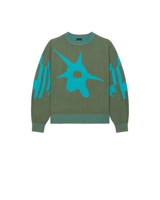 P.a.m. Perks And Mini Green Kuu Crew Neck Sweater for men