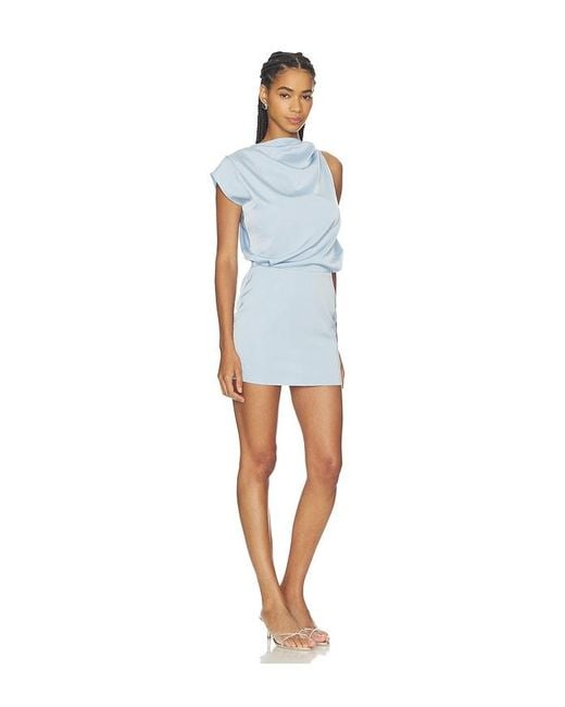 MORE TO COME Blue Salem Drape Mini Dress