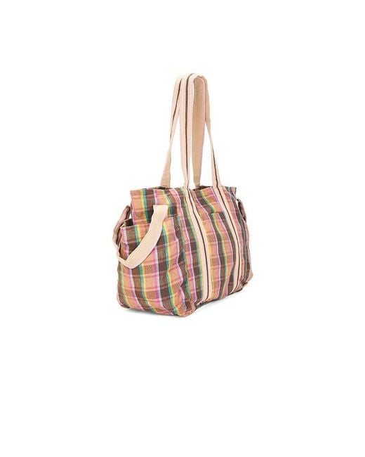 Free People Pink Oksana Multi Print Tote Bag