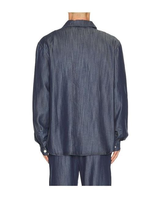 KROST Blue Oversized Denim Shirt for men