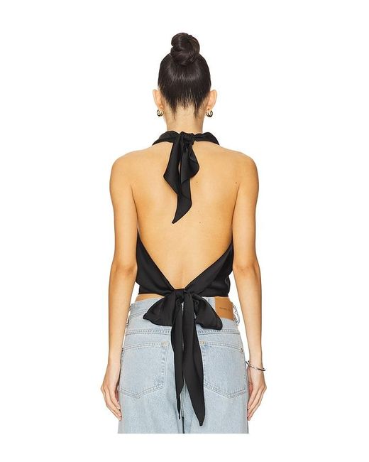 WeWoreWhat Blue Halter Cowl Neck Top