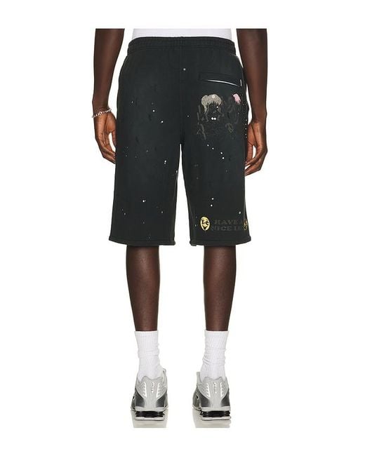 ICECREAM Black Milk Shake Terry Shorts for men