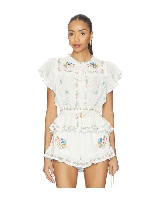 Show Me Your Mumu White Romey Top