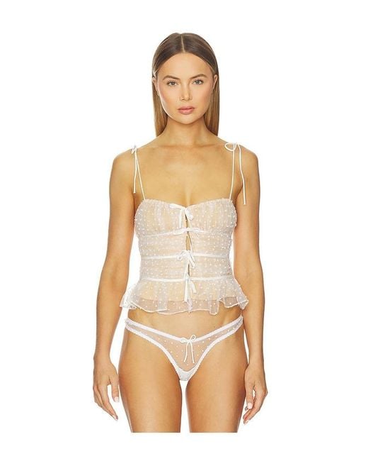 For Love & Lemons Natural Devon Dot Bustier