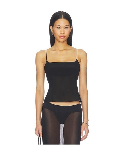 St. Agni Black Stretch Silk Cami