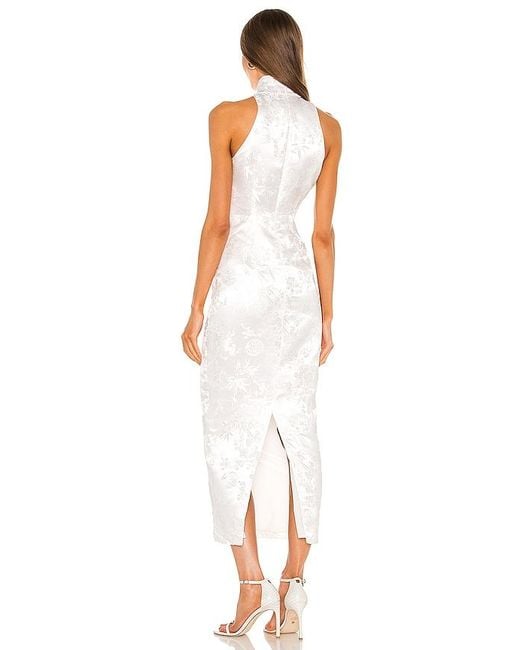 SAU LEE White Jill Chinese Jacquard Pencil Dress