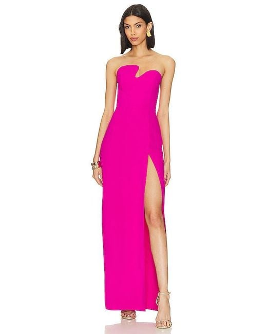 Amanda Uprichard Pink X Revolve Strapless Puzzle Gown