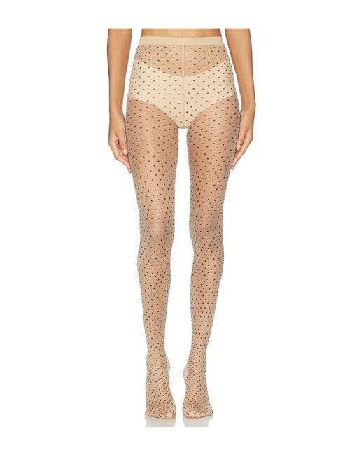 Wolford White Multicolored Dot Tights