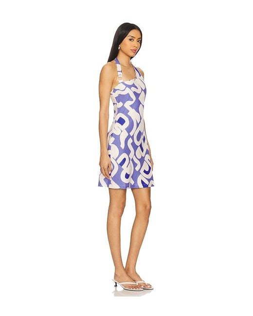 MINKPINK Blue Iris Asymmetric Mini Dress