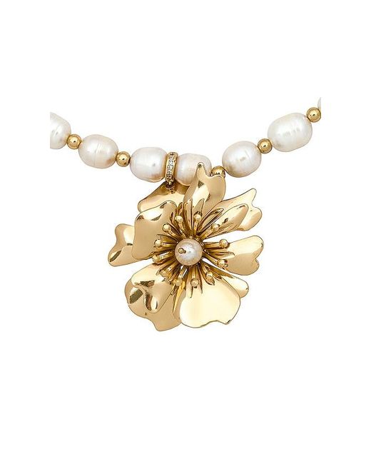 Ettika White Pearl And Flower Necklace