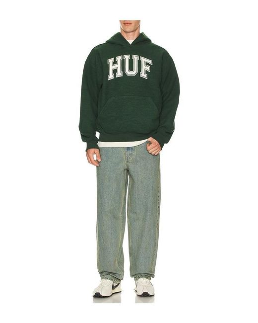 Huf Green Cracked Arch Inside Out Hoodie for men