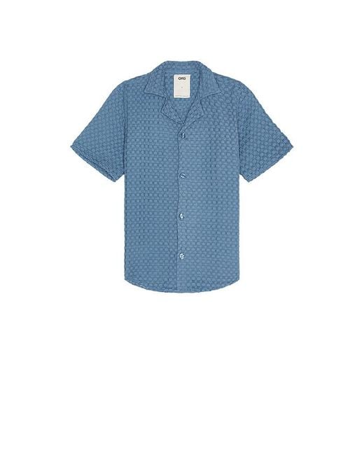 メンズ Oas Coronet Cuba Waffle Shirt Blue