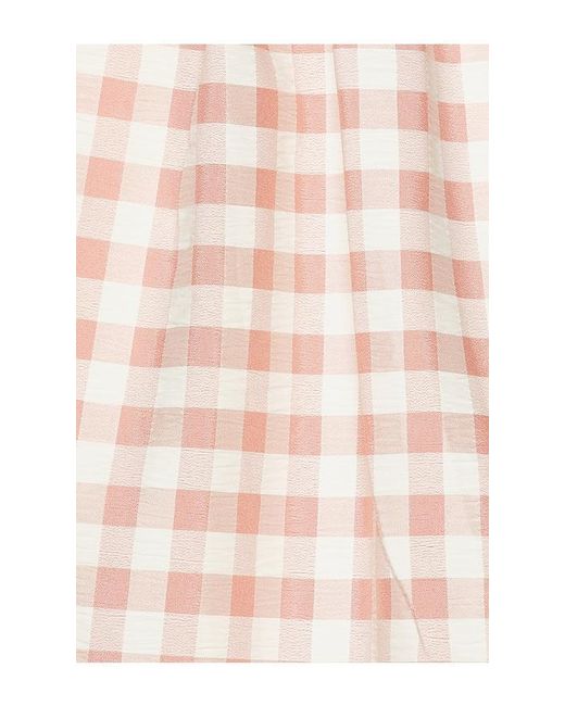 For Love & Lemons White Petal Gingham Midi Dress