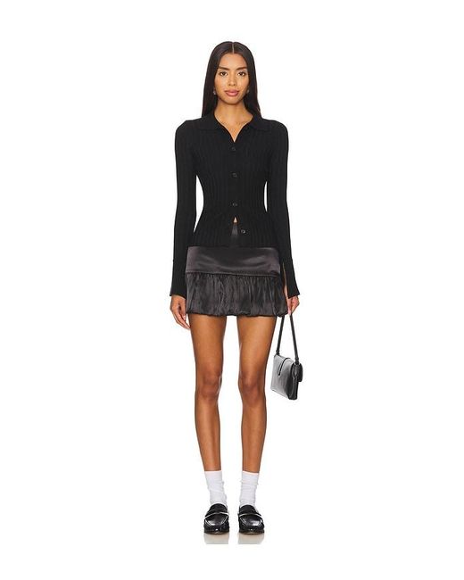 MORE TO COME Black Brandy Button Front Sweater