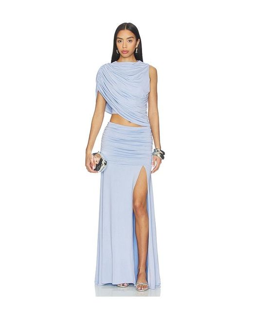 Amanda Uprichard Blue Leo Skirt