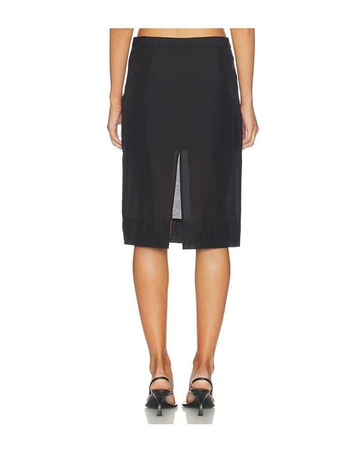 Lovers + Friends Black Rachel Midi Skirt