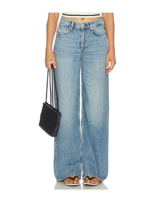 Rag & Bone Blue Featherweight Sofie Full Wide Leg Jean