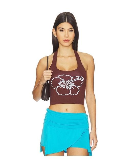 Kulani Kinis Blue Knit Halter Tank Top