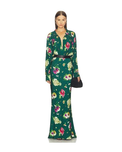 Norma Kamali Green Obie Long Skirt