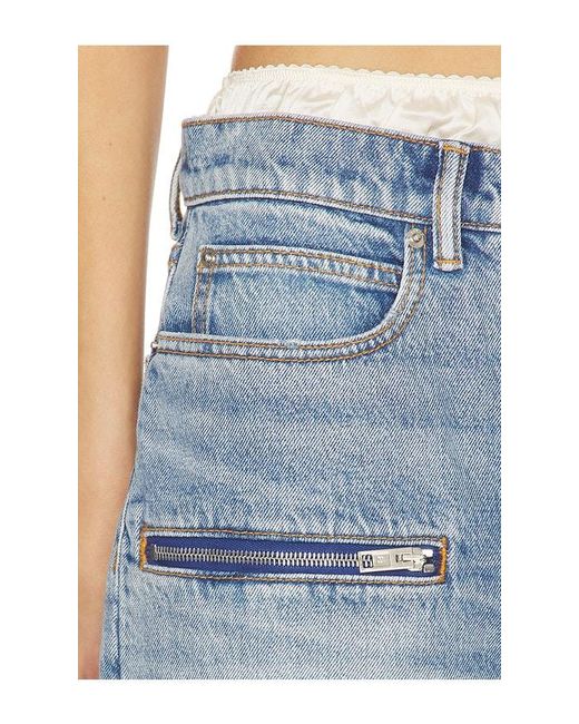 Alexander Wang Blue Silk Prestyle Float Jeans With Horizontal Zips