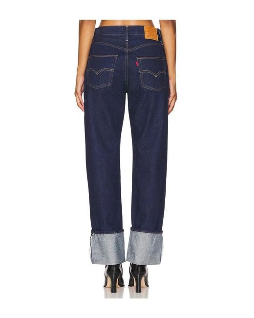Levi's Blue 501 90S Cuff Straight Jeans