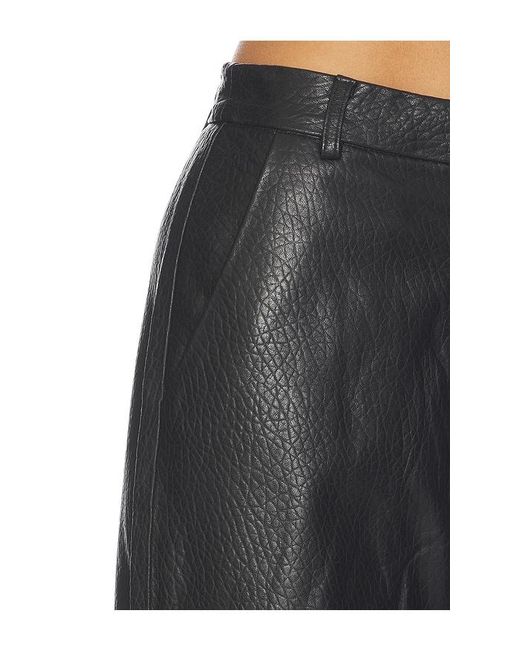 AEXAE Black Leather Pebble Straight Leg Pant
