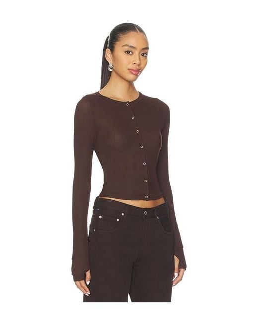 Michael Lauren Black Vesca Snap Front Tee