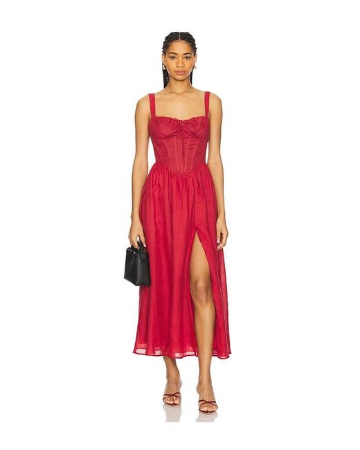 Bardot Esra ミディ丈ドレス Red