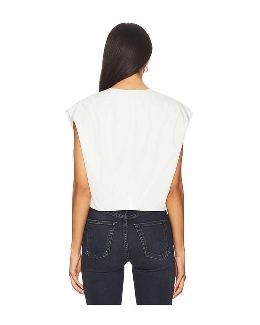 Jonathan Simkhai White Wrenli Pleated Top
